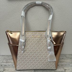 Michael Kors Rose Gold and Cream Tote